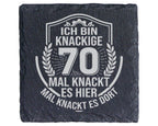 Schiefer Untersetzer 70 Geburtstag Knackige Lustiger Spruch Geschenk f – Bild 1