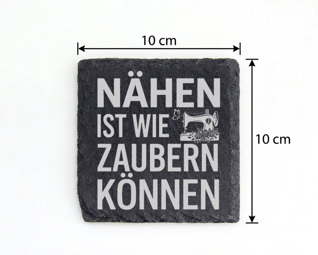 Schiefer Untersetzer Nähen Ist Wie Zaubern Können - Geschenk für Schne – Bild 4