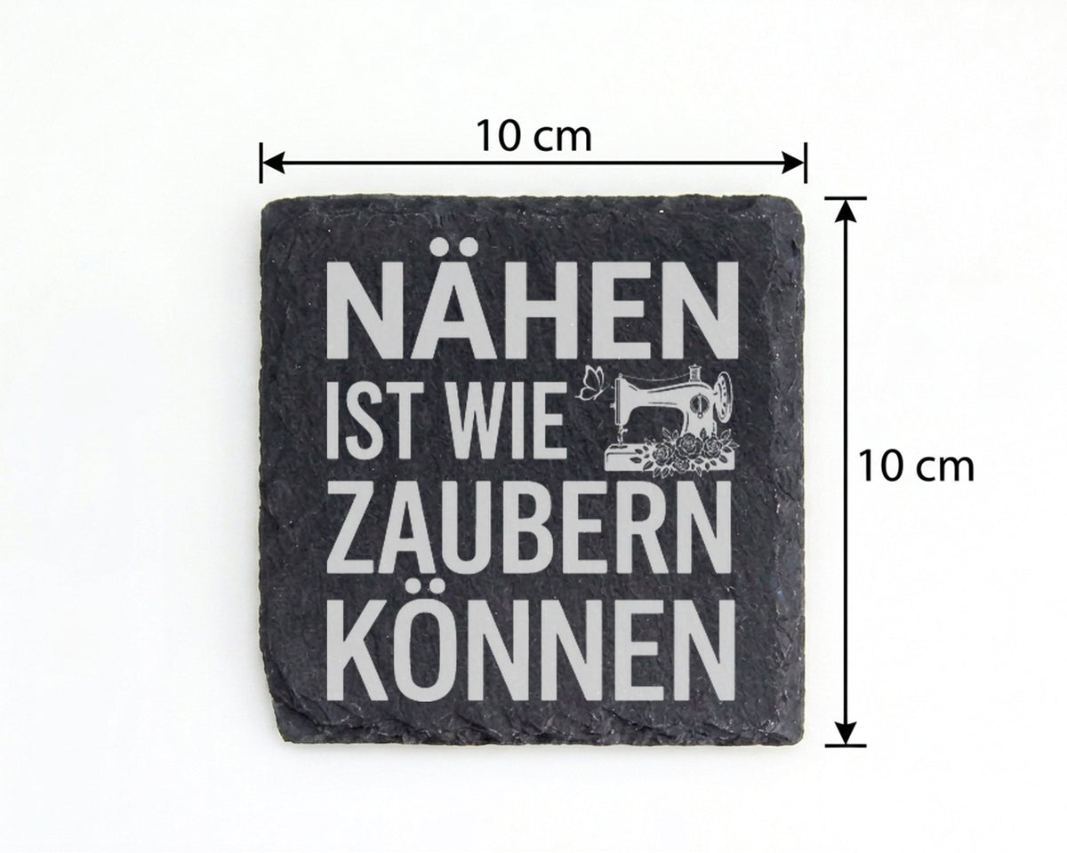 Schiefer Untersetzer Nähen Ist Wie Zaubern Können - Geschenk für Schne – Bild 4