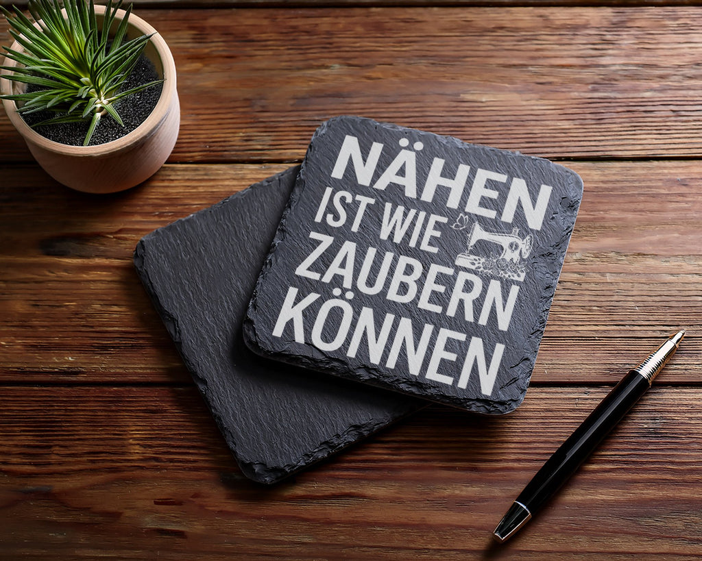 Schiefer Untersetzer Nähen Ist Wie Zaubern Können - Geschenk für Schne – Bild 5
