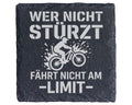 Schiefer Untersetzer Mountainbike Wer Nicht Stürzt Fährt Am Limit - Ge – Bild 1