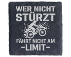 Schiefer Untersetzer Mountainbike Wer Nicht Stürzt Fährt Am Limit - Ge – Bild 1