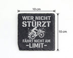 Schiefer Untersetzer Mountainbike Wer Nicht Stürzt Fährt Am Limit - Ge – Bild 4