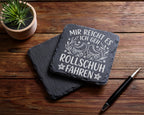 Schiefer Untersetzer Rollschuhe Mir Reicht Es Fahren Spruch - Geschenk – Bild 5
