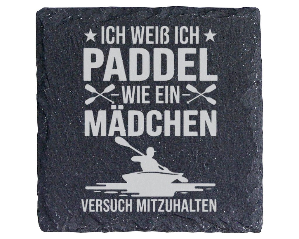Schiefer Untersetzer Paddeln Wie Ein Mädchen Versuch Mitzuhalten - Lus – Bild 1