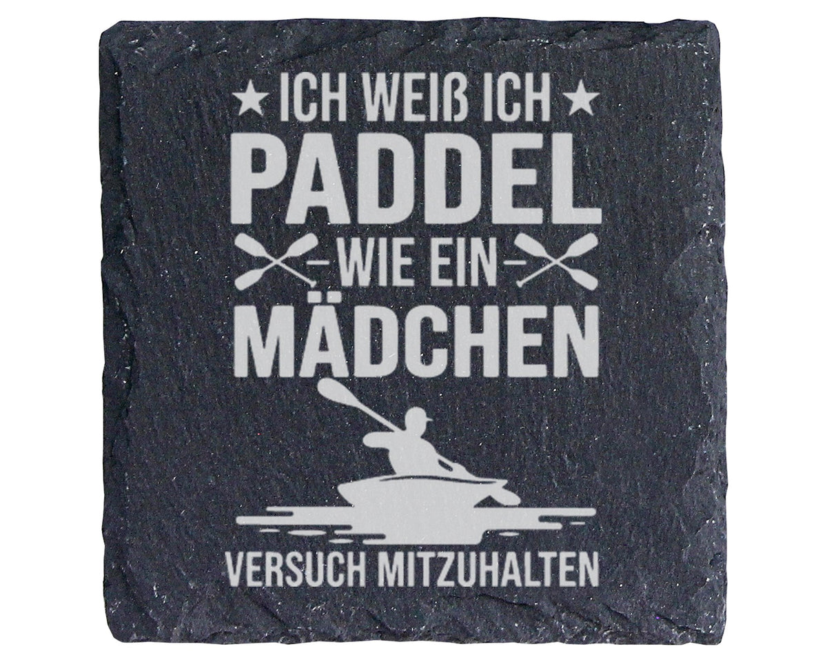 Schiefer Untersetzer Paddeln Wie Ein Mädchen Versuch Mitzuhalten - Lus – Bild 1