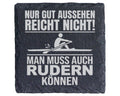 Schiefer Untersetzer Rudern Spruch Gut Aussehen Können - Geschenk Für  – Bild 1