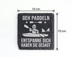 Schiefer Untersetzer Kajak Hai Geh Paddeln Entspanne Dich - Lustiges G – Bild 4