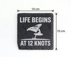 Schiefer Untersetzer Wingfoiler Life Begins At 12 Knots - Geschenk für – Bild 4