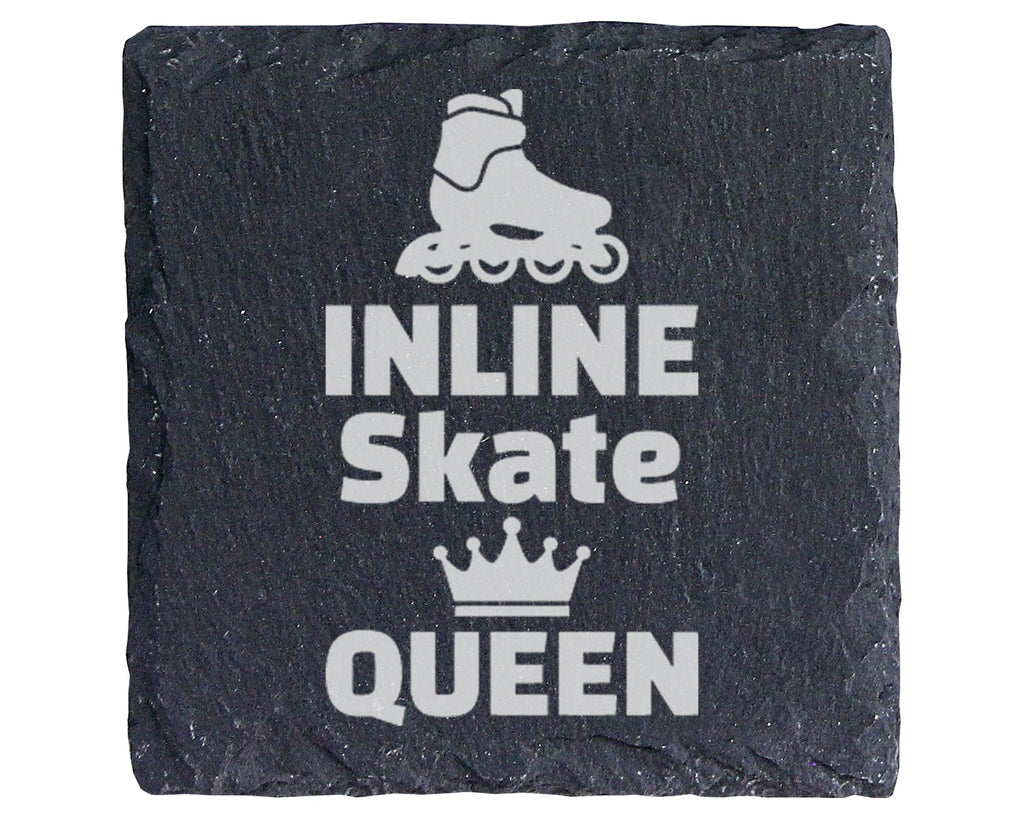 Schiefer Untersetzer Inline Skate Queen Spruch - Geschenk für Skaterin – Bild 1