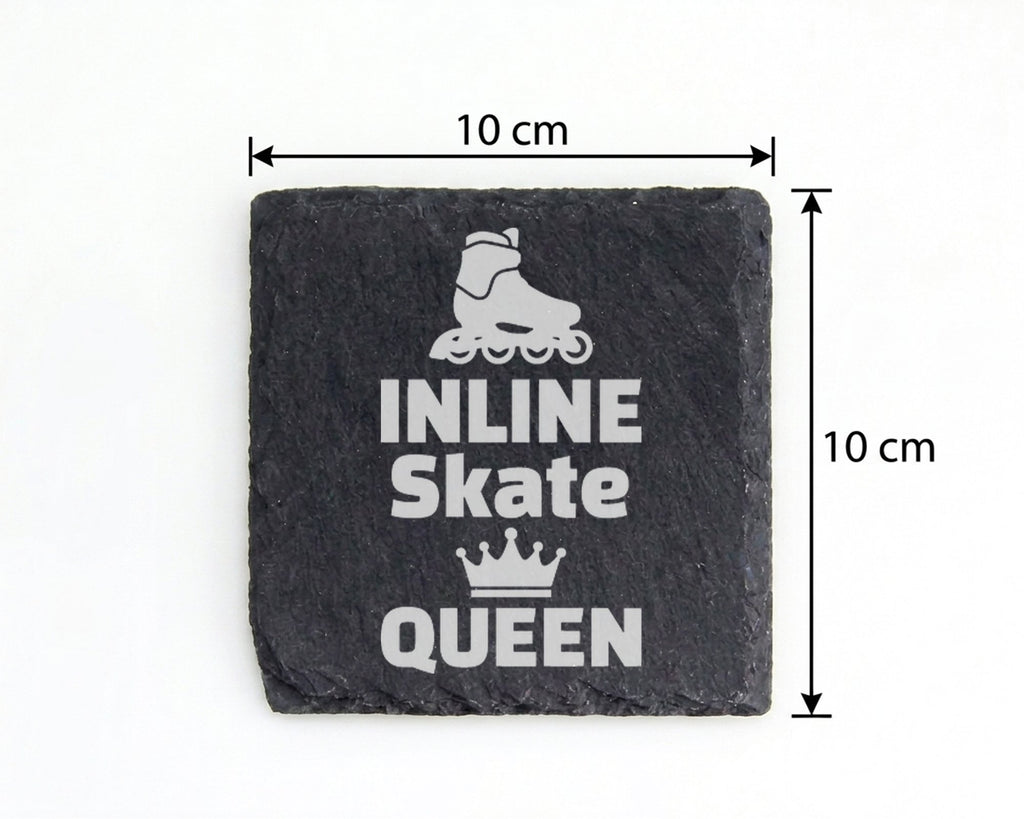 Schiefer Untersetzer Inline Skate Queen Spruch - Geschenk für Skaterin – Bild 4