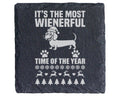 Schiefer Untersetzer Dackel Wienerful Time Spruch - Lustiges Geschenk  – Bild 1