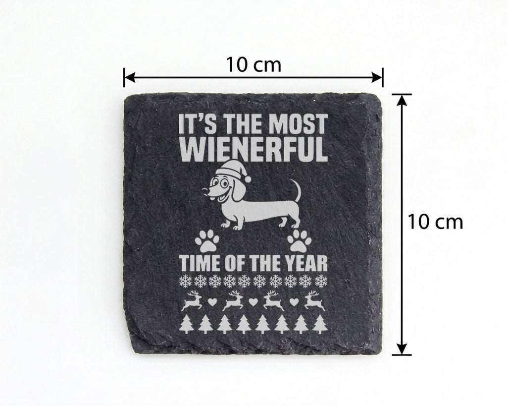 Schiefer Untersetzer Dackel Wienerful Time Spruch - Lustiges Geschenk  – Bild 4