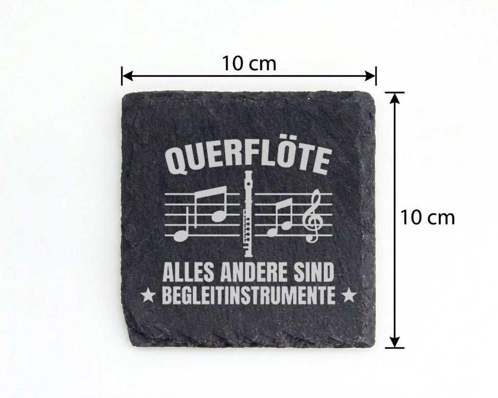 Schiefer Untersetzer Querflöte Alles Andere Sind Begleitinstrumente -  – Bild 4