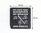 Schiefer Untersetzer Blockflöte Leben Ohne Sinnlos - Geschenk Für Musi – Bild 4