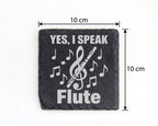 Schiefer Untersetzer Querflöte Yes I Speak Flute Spruch - Geschenk für – Bild 4