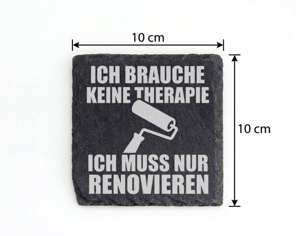 Schiefer Untersetzer Renovieren Keine Therapie - Geschenk für Handwerk – Bild 4
