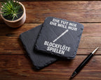 Schiefer Untersetzer Blockflöte Die Tut Nix Will Nur Spielen - Lustige – Bild 5
