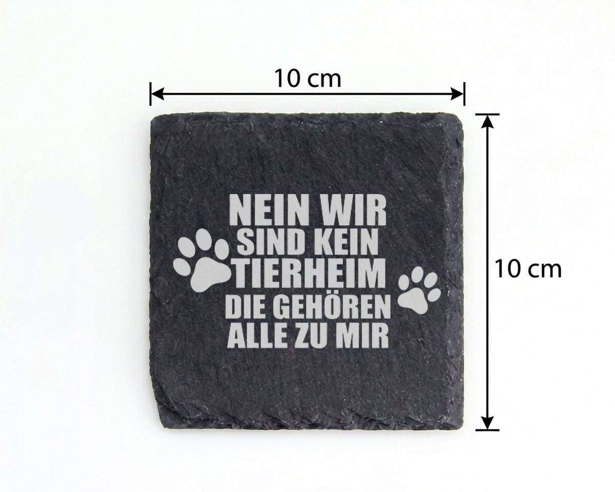 Schiefer Untersetzer Spruch Kein Tierheim Gehören Alle Zu Mir - Gesche – Bild 4