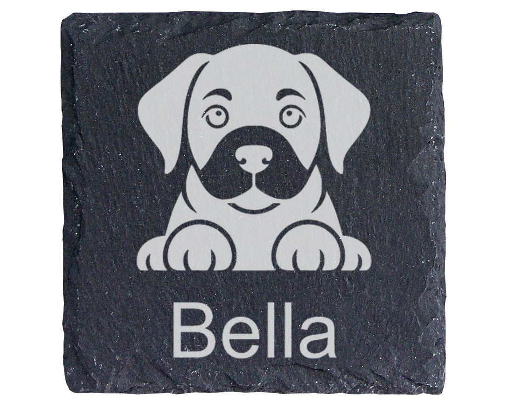 Schiefer Untersetzer Hund mit Wunschname Personalisiert - Geschenk für – Bild 1