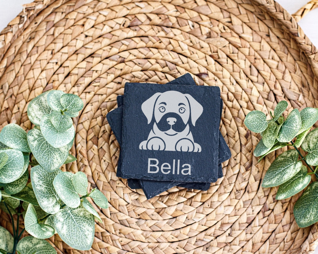 Schiefer Untersetzer Hund mit Wunschname Personalisiert - Geschenk für – Bild 3