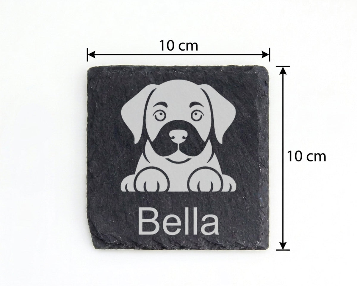 Schiefer Untersetzer Hund mit Wunschname Personalisiert - Geschenk für – Bild 4