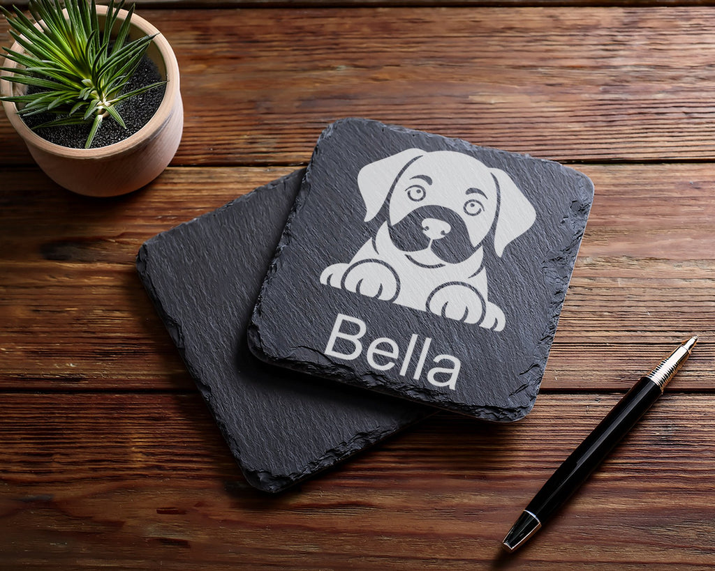 Schiefer Untersetzer Hund mit Wunschname Personalisiert - Geschenk für – Bild 5