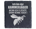 Schiefer Untersetzer Wespe Motiv Kammerjäger Spruch Flüchte Dann Renne – Bild 1