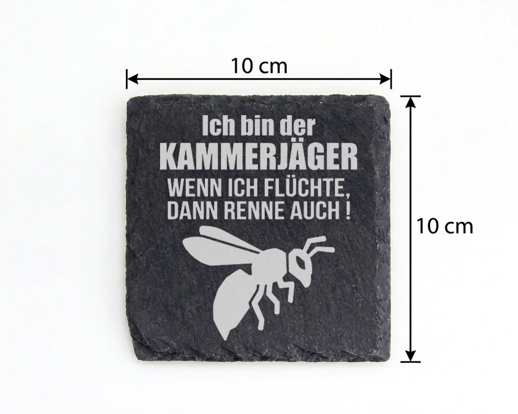 Schiefer Untersetzer Wespe Motiv Kammerjäger Spruch Flüchte Dann Renne – Bild 4