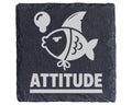 Schiefer Untersetzer Fisch Mit Haiflosse Attitude Spruch - Lustiges Ge – Bild 1