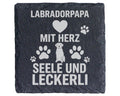Schiefer Untersetzer Labradorpapa Mit Herz Seele Leckerli - Geschenk f – Bild 1