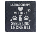 Schiefer Untersetzer Labradorpapa Mit Herz Seele Leckerli - Geschenk f – Bild 1