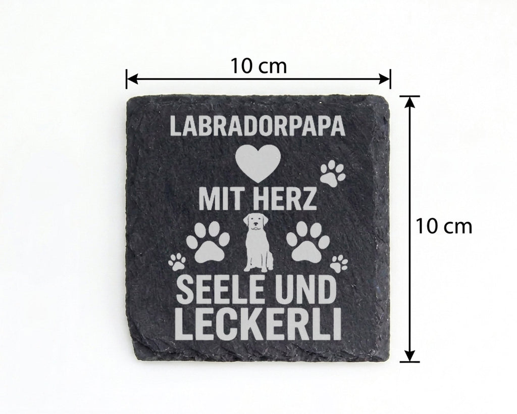 Schiefer Untersetzer Labradorpapa Mit Herz Seele Leckerli - Geschenk f – Bild 4