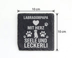 Schiefer Untersetzer Labradorpapa Mit Herz Seele Leckerli - Geschenk f – Bild 4