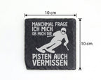 Schiefer Untersetzer Skifahrer Pisten Vermissen - Lustiges Geschenk fü – Bild 4
