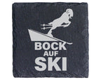 Schiefer Untersetzer Bock Auf Ski - Lustiges Geschenk für Skifahrer Mä – Bild 1