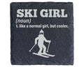 Schiefer Untersetzer Ski Girl Definition Cooler Als Normal - Geschenk  – Bild 1