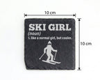 Schiefer Untersetzer Ski Girl Definition Cooler Als Normal - Geschenk  – Bild 4
