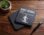 Schiefer Untersetzer Ski Girl Definition Cooler Als Normal - Geschenk  – Bild 5