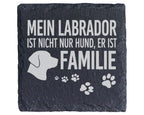 Schiefer Untersetzer Labrador Mein Hund Ist Familie Spruch - Geschenk  – Bild 1