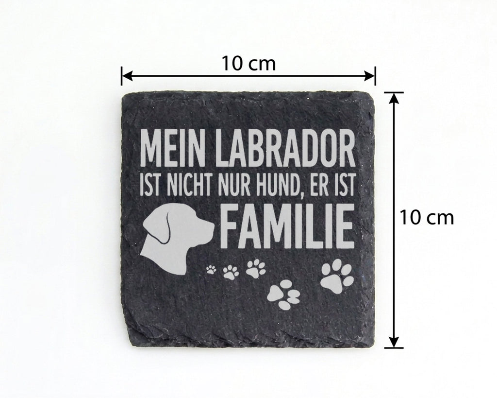 Schiefer Untersetzer Labrador Mein Hund Ist Familie Spruch - Geschenk  – Bild 4