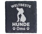 Schiefer Untersetzer Hunde Oma Spruch - Geschenk für Großmutter Frauch – Bild 1