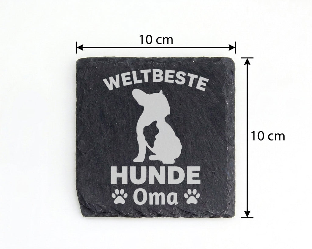 Schiefer Untersetzer Hunde Oma Spruch - Geschenk für Großmutter Frauch – Bild 4