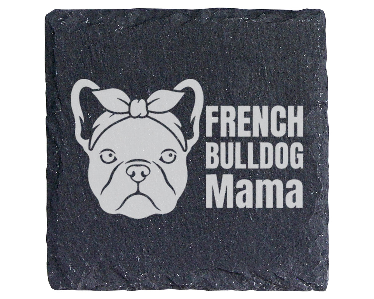 Schiefer Untersetzer French Bulldog Mama - Geschenk für Hundemama Frau – Bild 1