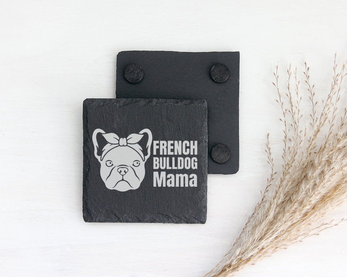 Schiefer Untersetzer French Bulldog Mama - Geschenk für Hundemama Frau – Bild 2