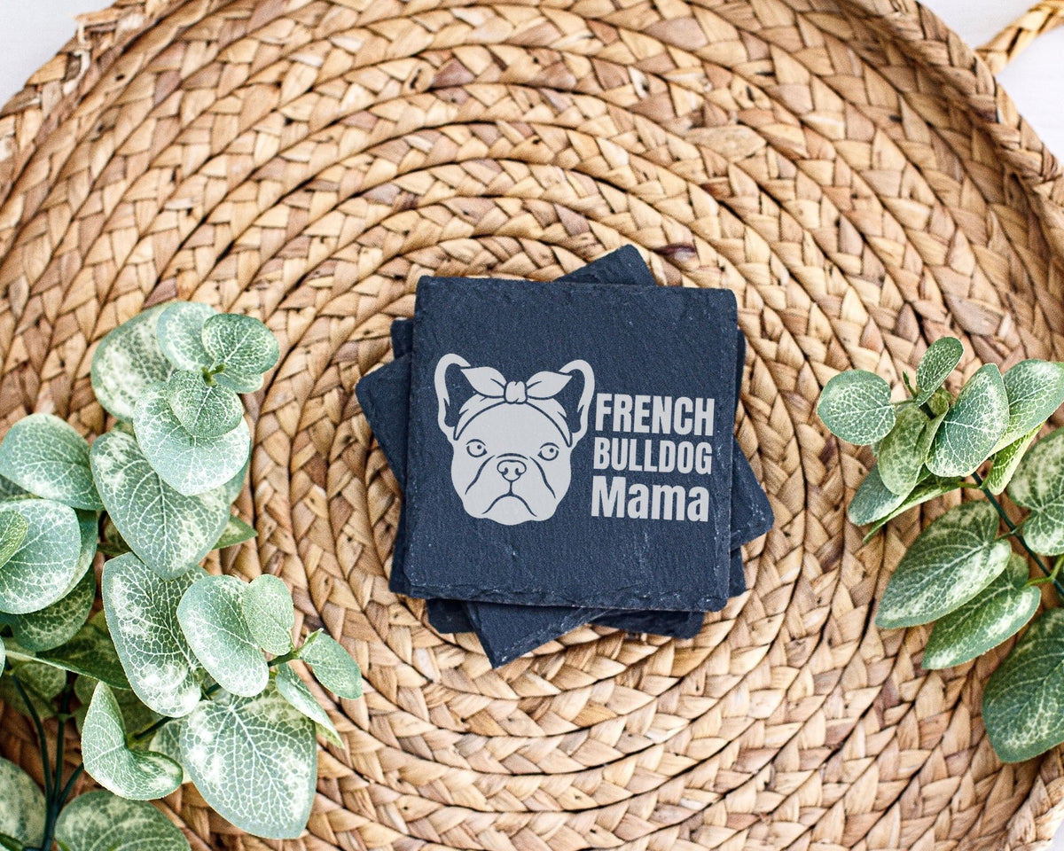 Schiefer Untersetzer French Bulldog Mama - Geschenk für Hundemama Frau – Bild 3