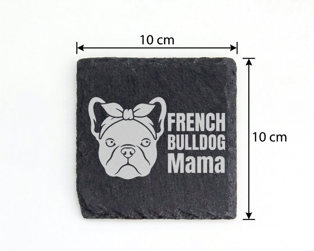 Schiefer Untersetzer French Bulldog Mama - Geschenk für Hundemama Frau – Bild 4