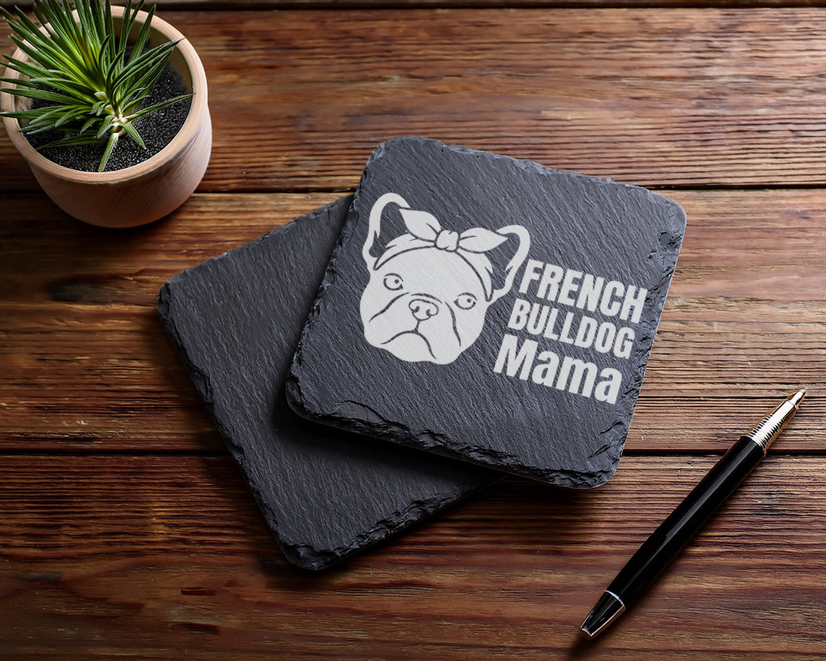 Schiefer Untersetzer French Bulldog Mama - Geschenk für Hundemama Frau – Bild 5