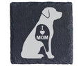 Schiefer Untersetzer Hund I Love Mom - Geschenk für Mama Hundemama Hun – Bild 1