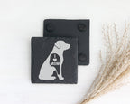 Schiefer Untersetzer Hund I Love Mom - Geschenk für Mama Hundemama Hun – Bild 2
